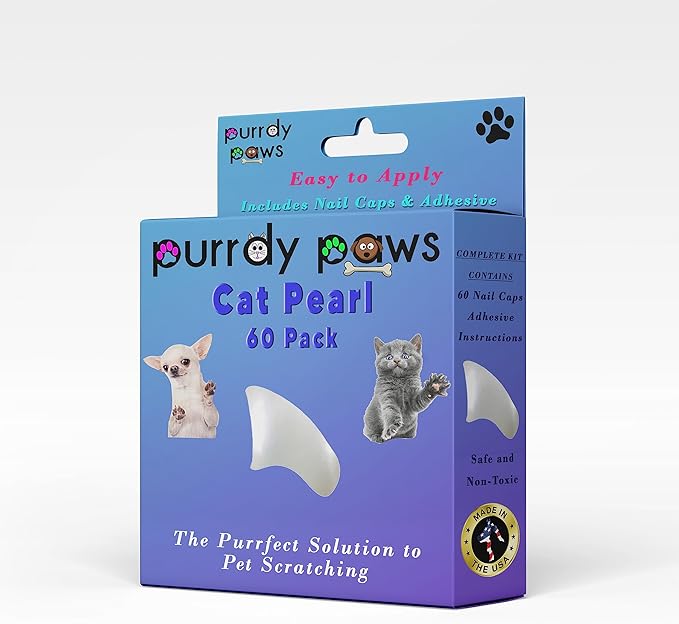 Soft Nail Caps 60 Packs for Cats - Pearl Kitten
