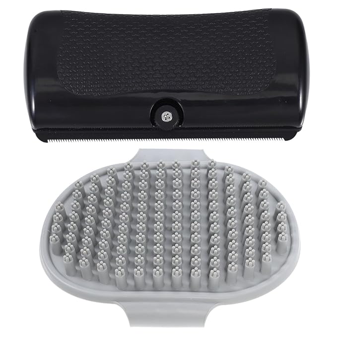 Balacoo 2pcs Pet Hair Removal Brush for Dogs Cat Grooming Deshedding Comb Thinning Dematting Gentle Horsehair Saw Comb