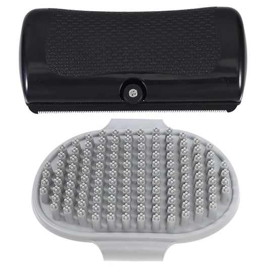 Balacoo 2pcs Pet Hair Removal Brush for Dogs Cat Grooming Deshedding Comb Thinning Dematting Gentle Horsehair Saw Comb