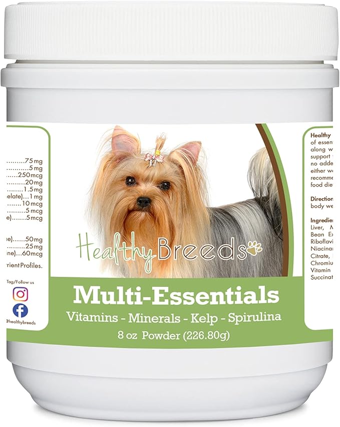 Healthy Breeds Yorkshire Terrier Multi-Essentials Powder for Dogs - an Ideal Supplement of Vitamins, Minerals & Antioxidants for Your Dog - 8 oz