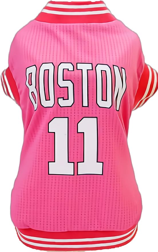Dog Clothes Basketball Mesh Breathable T-Shirt,Pet Clothes Puppy Sportswear Spring/Summer Fashion Dog Shirt. (Pink, Large)