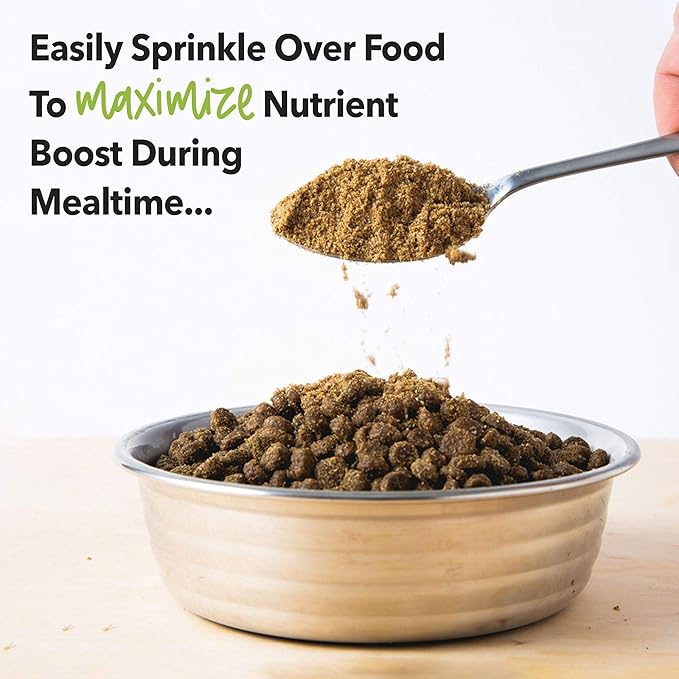 iHeartDogs Dog Food Topper - Freeze-Dried Raw Dog Food Seasoning with Collagen Peptides - Grain Free Superfood Meal Mixer (Chicken, 8 Ounce)
