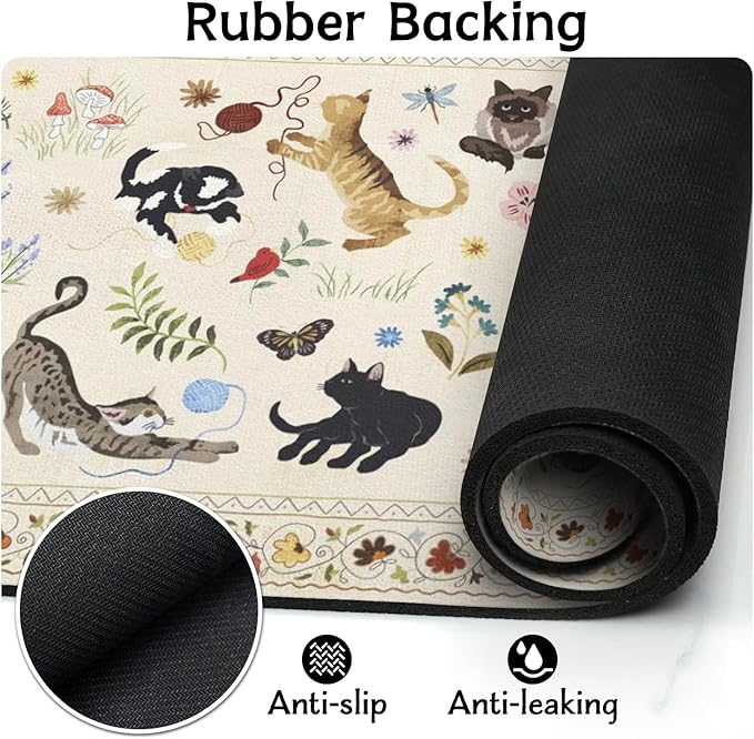 Dog Food Mats for Floors Absorbent, Non-Slip Quick Dry Dog Mat for Food and Water, Cat Pet Food Mat Pet Supplies
