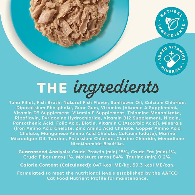 Applaws Vitality Grain-Free Shredded Wet Cat Food in Broth in 3 Tuna Flavors (12 Cans Total, 2.47 oz Each) Plus Shaynanigans Silicone Lid
