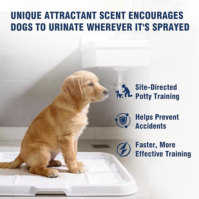 Potty Training Spray for Dogs, Go Here Dog Potty Training Spray & Dog Pee Spray, Puppy Potty Training Aid for Housebreaking, Natural Indoor & Outdoor Use, Blue