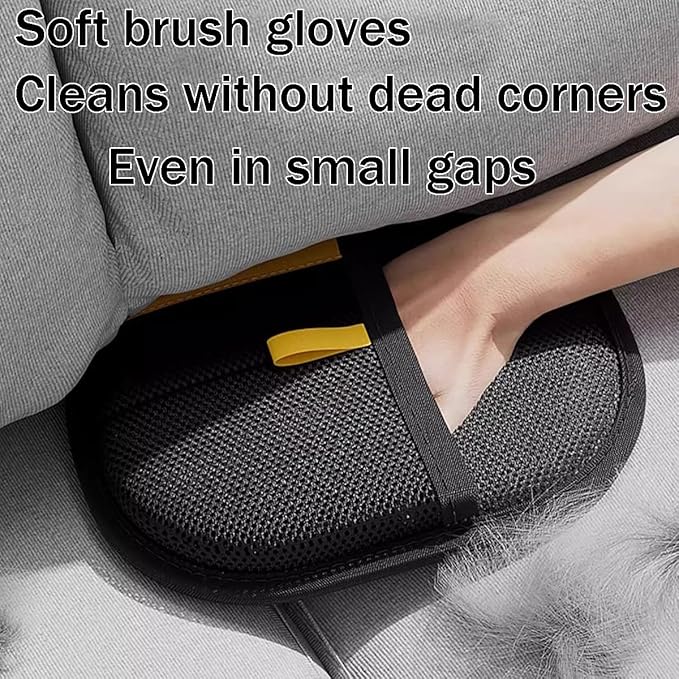 Electrostatic Pet Hair Removal Gloves, Static Removal Gloves for Pet Hair, Double-Sided Reusable Cat & Dog Electrostatic Gloves for Couch, Clothing, Carpet, Car Seat (Yellow, 1PC)