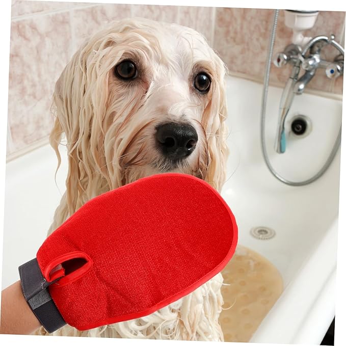 KESYOO Double Sided Pet Massage Glove Brush Gentle Grooming Tool for Efficient Pet Shower De Shedding Comfortable Padding Breathable Mesh for Easy Use