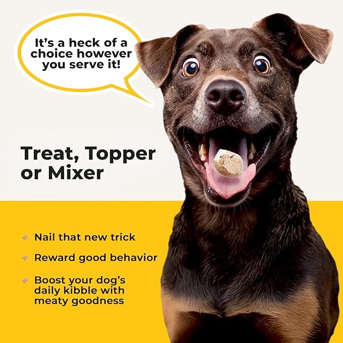 Chop Lickin’ Chicken - Dog Treats Freeze Dried Chicken, Complete Meal & Topper, Real Cuts for Training - High Protein (21g Per Cup) Training Treats for Dogs, Made in The USA, 4oz Bag