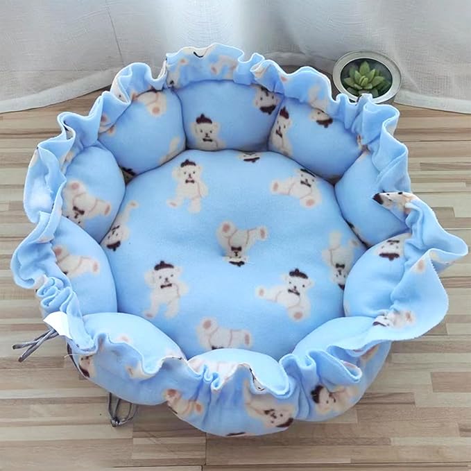 Windproof Warm Pet Bed House Drawstring Design Washable Soft Cushions Kennel for Small Dogs Cats Pet Supplies Dog Sleeping Outside Dog Sleeping Indoor