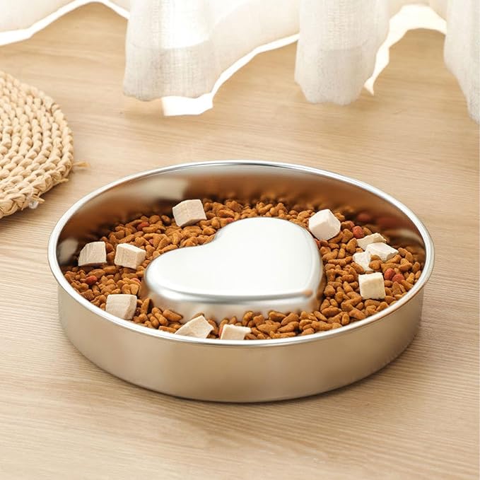Stainless Steel Slow Feeder Dog Bowl Non Slip Base Large Capacity Anti Tipping Pet Bowl for Dogs Healthy Eating Pet Supplies