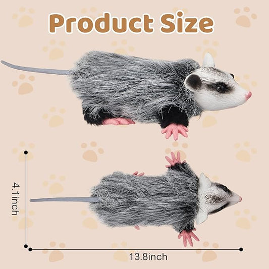 Realistic Opossum Dog Toy Plush Squeaky Toy for All Dogs Stuffed Animal Interactive for Cuddling Playing Puppy Teething Chewing to Keep Them Busy Best Birthday Gift