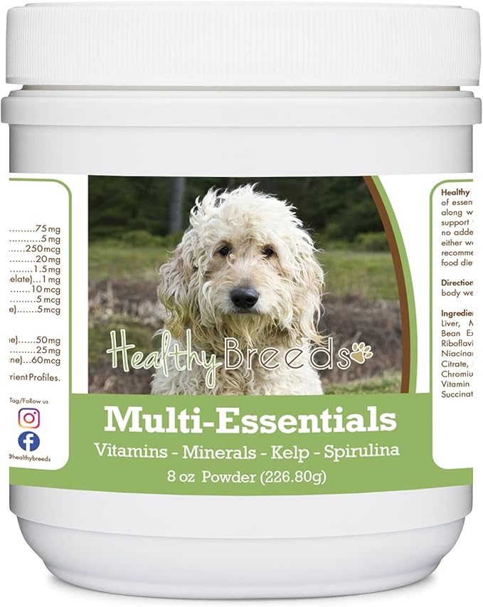 Healthy Breeds Goldendoodle, White, Multi-Essentials Powder for Dogs - an Ideal Supplement of Vitamins, Minerals & Antioxidants for Your Dog - 8 oz