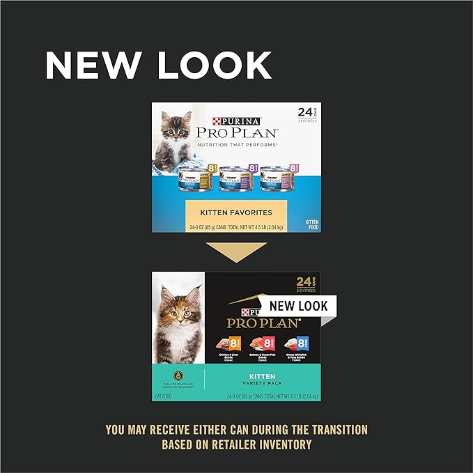 Purina Pro Plan High Protein Wet Kitten Food Variety Pack, Development Kitten Favorites - 3 oz. Cans,(Pack of 48)