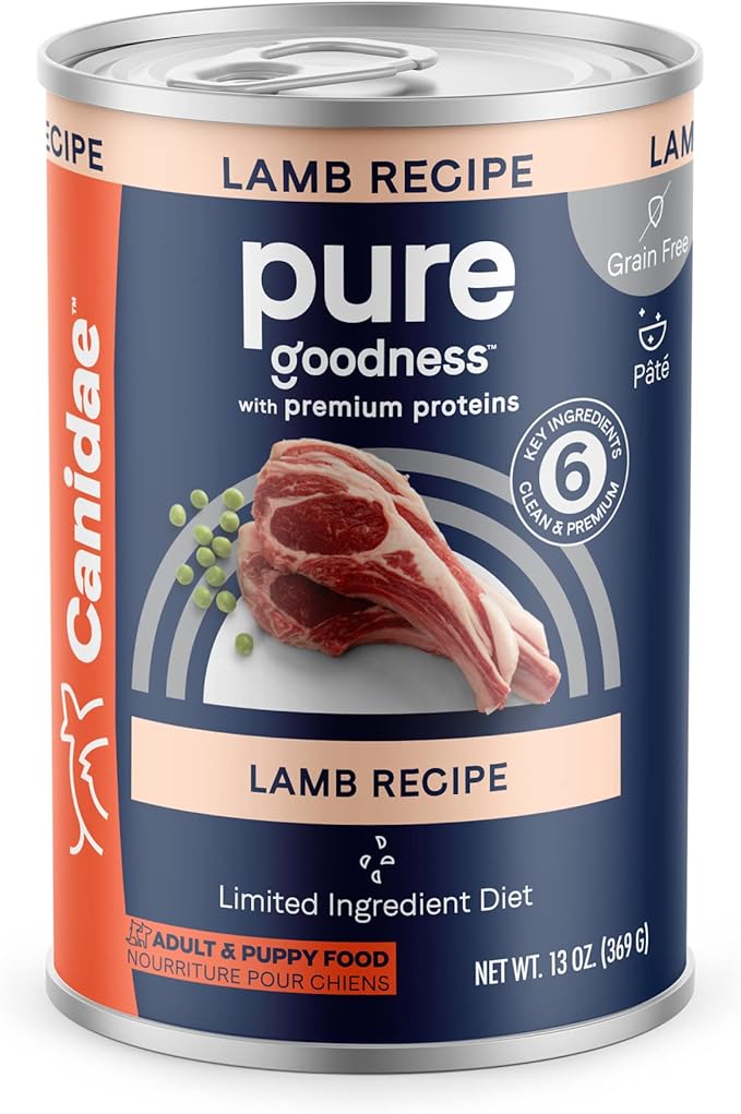 Canidae Pure Limited Ingredient Premium Adult Wet Dog Food, Lamb Recipe, 13 oz. (Case of 12), Grain Free