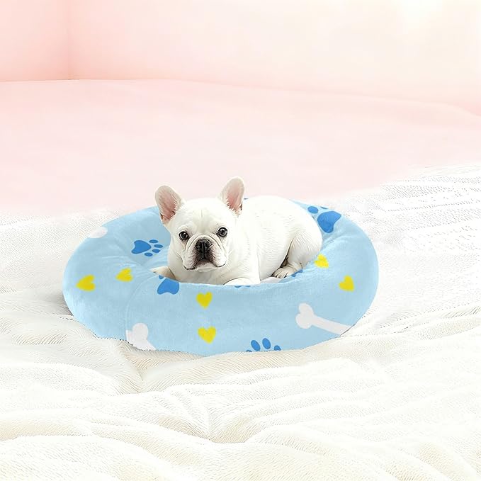 Pet Cat Bed Removable & Washable fluffier Calming Bed for Small Size Pets Supplies Puppy Paw Heart