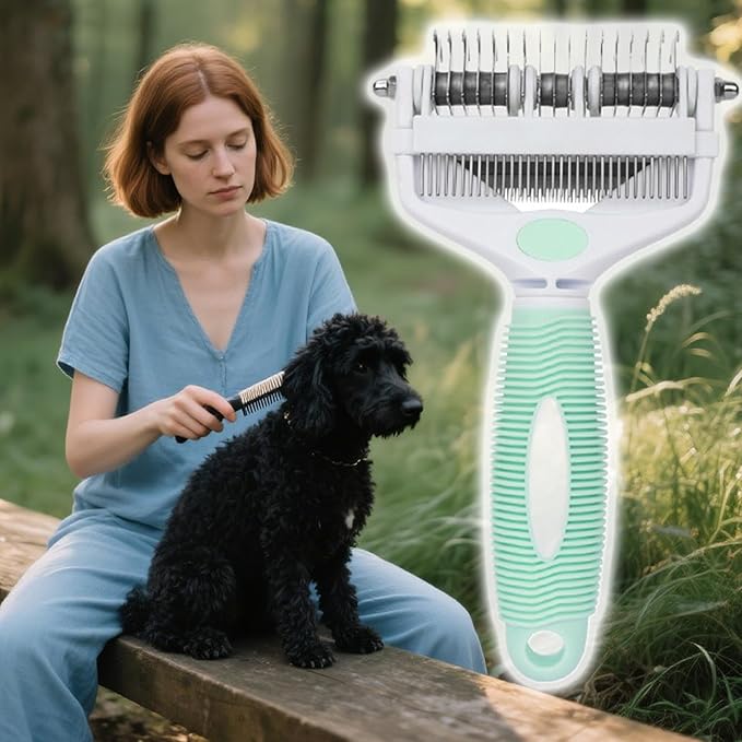 Dematting Comb for Cats,Foldable Grooming Supplies | Grooming Brush for Long Haired Cats,for Small Medium Long Short Puppy Kitten Home Indoor Travel