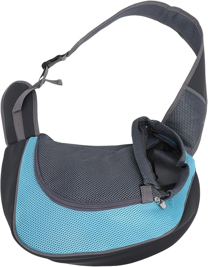 Pssopp Dog Supplies Breathable Puppy Sling Adjustable Neck Pet Carrier Purse for Outdoor Outings Camping Travel Small Cat Dog Sling Carrier, Travel (L)