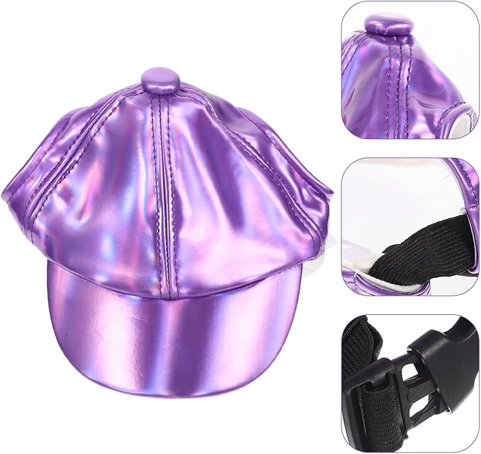 Happyyami Decorative Puppy Baseball Hat Wear-Resistant Dog Accessory Purple M for Small Dogs Outdoor Pet Supplies
