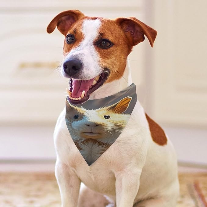 Dog Bandana Spring Pet Scarf Adjustable Triangle Guinea Pig Printing Dog Bib Washable Polyester Puppy Bandana for Small Medium Large Dogs Cat Birthday Party Supplies