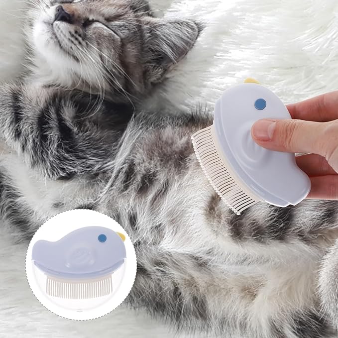 COHEALI 2pcs Cat Brush and Dog Grooming Comb Set with Dematting Function, Blue Plastic Pet Hair Removal Tool for Indoor Cats and Small Dogs
