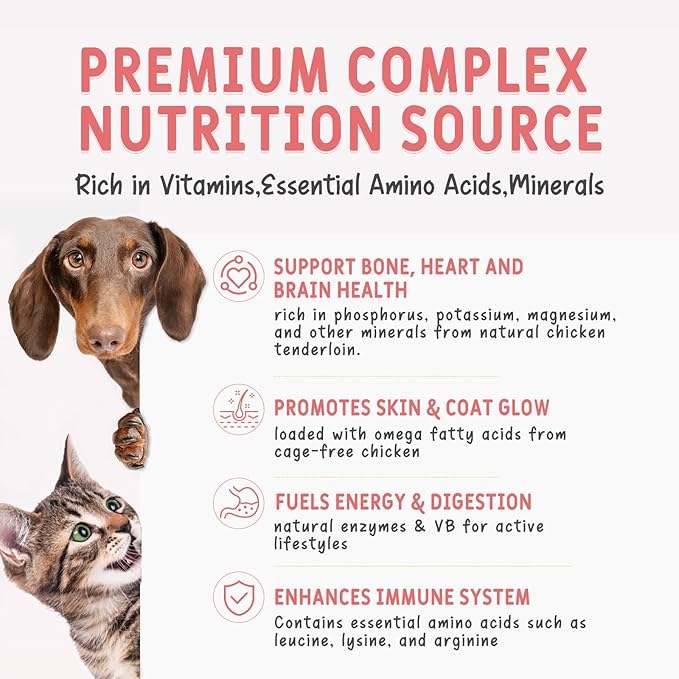 Freeze Dried Chicken Cats & Dogs Treats 80g, Single Ingredient, Premium Quality High Protein Training Treats, Low Fat for Weight Management, Grain Free, Gluten Free, Filler Free