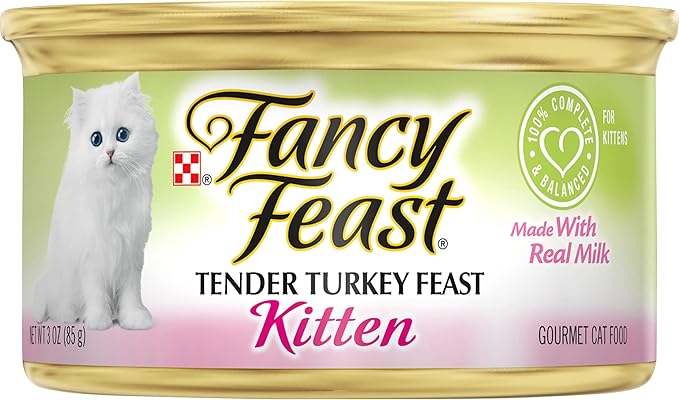 Fancy Feast Tender Turkey Feast Kitten Made with Real Milk 12-Cans