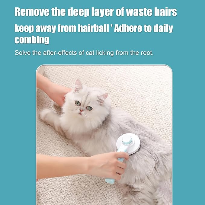 Cat Brush for Shedding,Automatic Rechargeable Massage Comb - Cat Brush Dog Grooming Supplies - for Long Short Hair Undercoat Removal Cleaning Bathing Dematting Indoor Home
