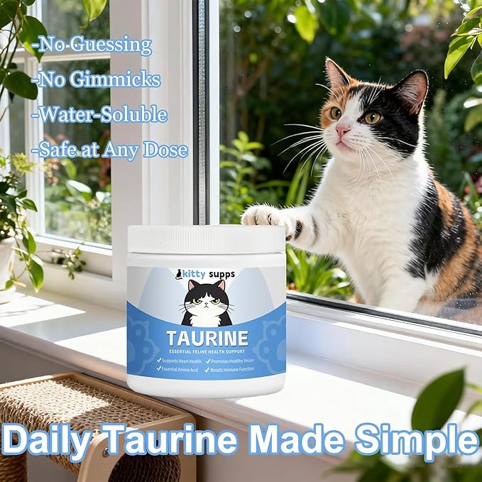 1PCS Kitty Supps Taurine,Taurine Supplement for Cats,Kitty Supps Taurine Powder for Cats,Immune Support, Boost Energy & Vitality & Daily Wellness, 200 Grams/Bottle (1)