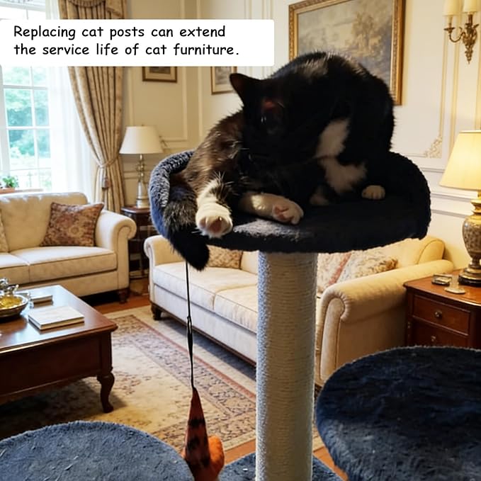 M8 Cat Scratching Post Replacement,4PCS Cat Tree Replacement Post 15.7 in Natural Sisal Kitty Scratcher Refill Poles DIY Scratch Tower Repair Pole for Kittens Furniture Spare Parts