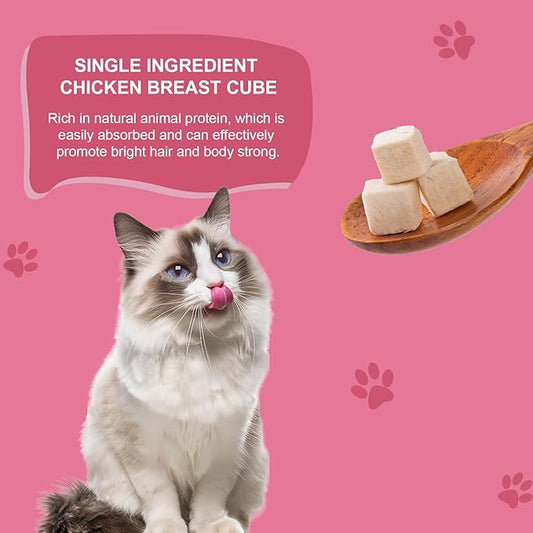 Freeze Dried Chicken Breast - Single Ingredient Cat and Dog Treats Natural Animal Protein Healthy Tasty Snacks for Training (113g)