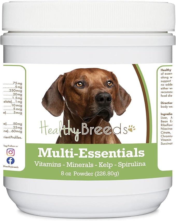 Healthy Breeds Rhodesian Ridgeback Multi-Essentials Powder for Dogs - an Ideal Supplement of Vitamins, Minerals & Antioxidants for Your Dog - 8 oz