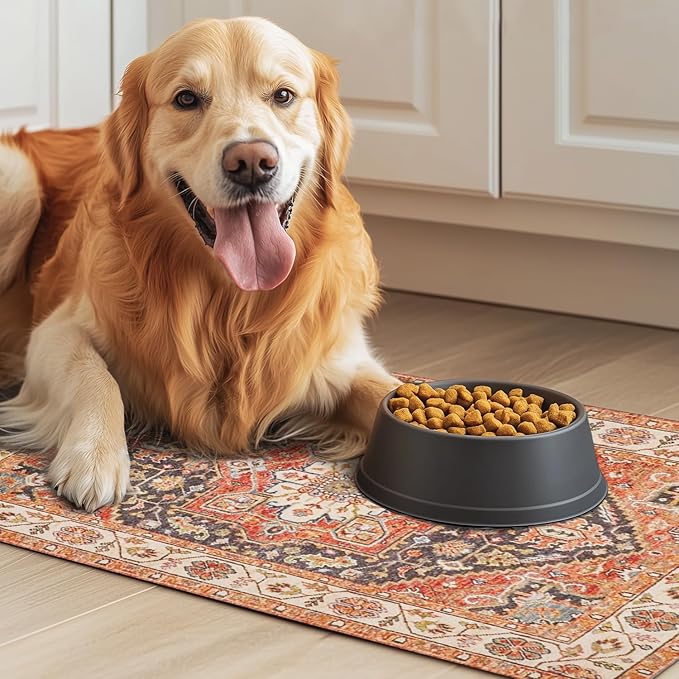 Dog Food Mat for Floors Waterproof Quick Dry Pet Placemat Cat Feeding Bowls Mats for Food and Water, Eco-Friendly Dog Accessories Diatomite Pets Supplies 17" X 30"