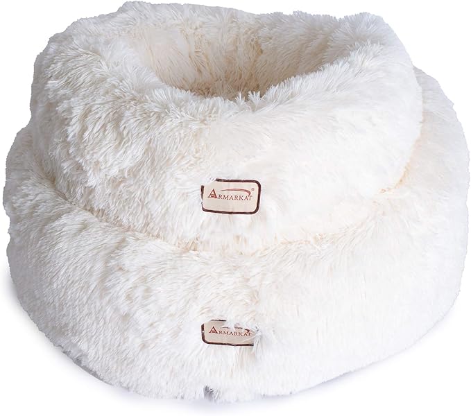 Armarkat Cuddler Bed Model C70NBS-S, Ultra Plush and Soft, White, Small