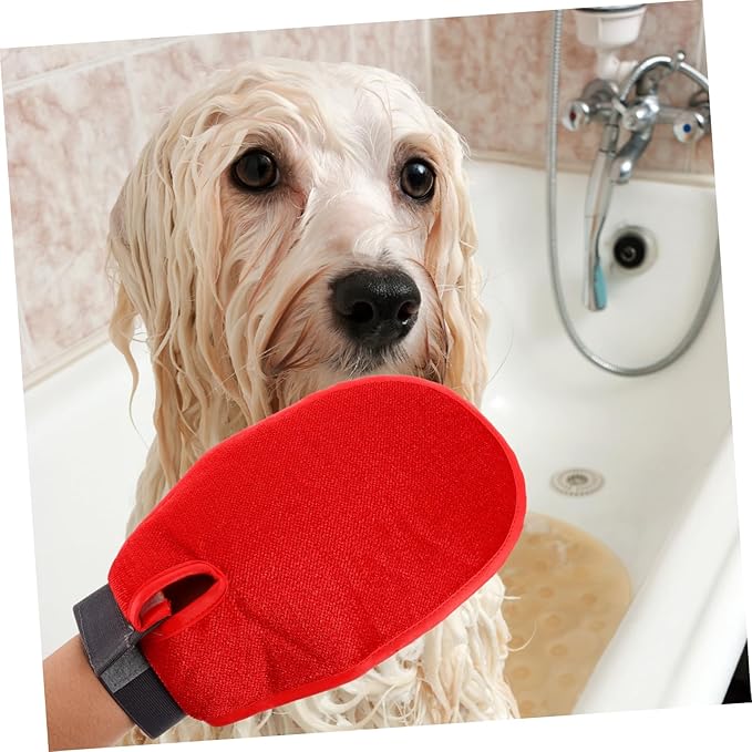 TOYANDONA Double Sided Pet Massage Glove Brush for Gentle Grooming Efficient Hair Deshedding Tool for Cats Dogs with Breathable Mesh Comfortable Padding for Pet Care