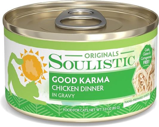 Soulistic Originals, Good Karma Chicken Dinner in Gravy, 3oz Can, Pack of 12