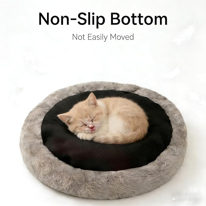 Soft Cat Bed, Cat Beds for Indoor Cats, Calming Nest, Self Warming Cave, Plush Cozy Pod for Indoor Kitten or Small Dogs, Kitty Bed with Non-Slip Bottom