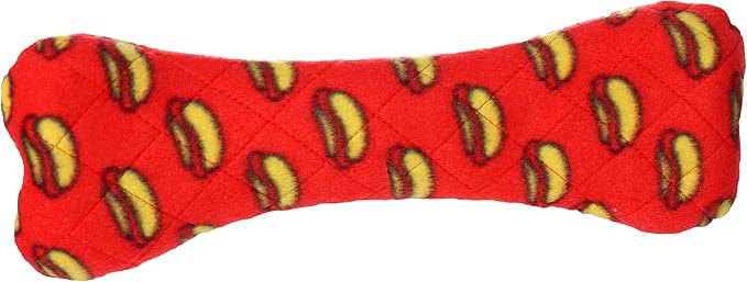 MIGHTY- No Stuff Bone-Red– Squeaky Plastic Core. 2-in-1 Toy. Made Durable & Floats, Strong & Tough. Interactive Play Dog Toy (Tug, Toss & Fetch)