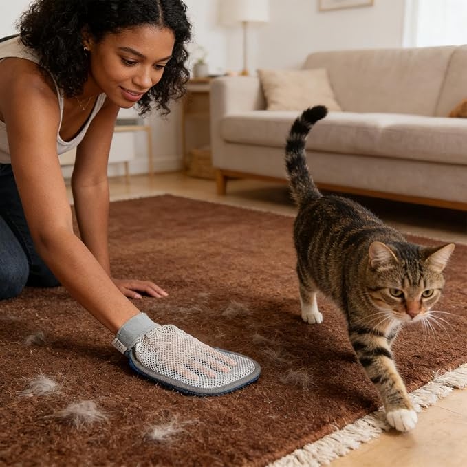 Cat - Clean Removal, Electrostatic Fabric, Washable Build, Gentle Grooming, Secure Fit, Lint Capture, Pet Care, Kitten Puppy Clothing Couch Sofa Bed Carpet Furniture