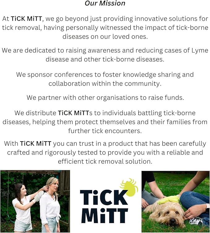 TiCK MiTT Yellow Tick Removal Glove for Humans & Pets - Safely Remove Ticks Effortlessly, Chemical-Free, Durable, Portable Tick Management Tool for Outdoor Adventures & Everyday Use