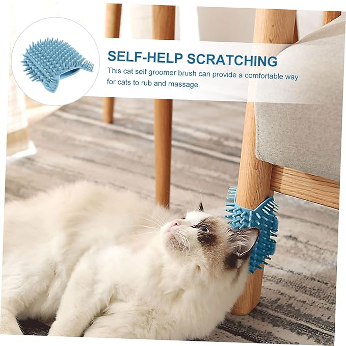 BESTonZON Cat Wall Corner Self Massager Brush Durable Silicone Pet Grooming Tool for Cats Easy to Install and Hair Collector