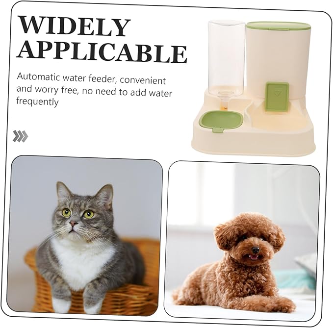 Pet Feeder Station Auto Water Dispenser Dual Food Water Bowl Easy Clean for Dogs Cats