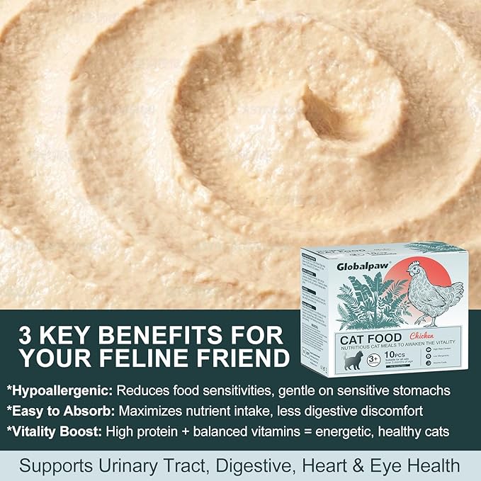 Lickable Wet Cat Food Treats for Adult & Senior Cats, Premium Wet Pet Food Delectables Bisque for Cats Ckicken Recipe Protein-Rich - (Pack of 10) 2.8 oz Pouches (S, Carrot)