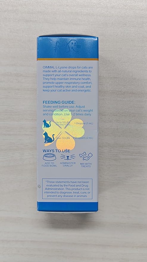 Cat L-Lysine Supplement for Cats, Liquid Lysine for Cats - Immune Support Lysine Drops for Respiratory, Sneezing, Runny Nose, Eye Function, Natural Strengthen Defenses, Chicken Flavor 60 ML