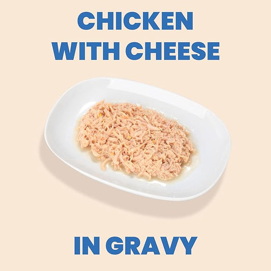almo nature HQS Complete CAT Wet Cat Food Chicken Recipe with Cheese in Gravy - Grain-Free Cat Food Canned, 2.47 oz (Pack of 12)