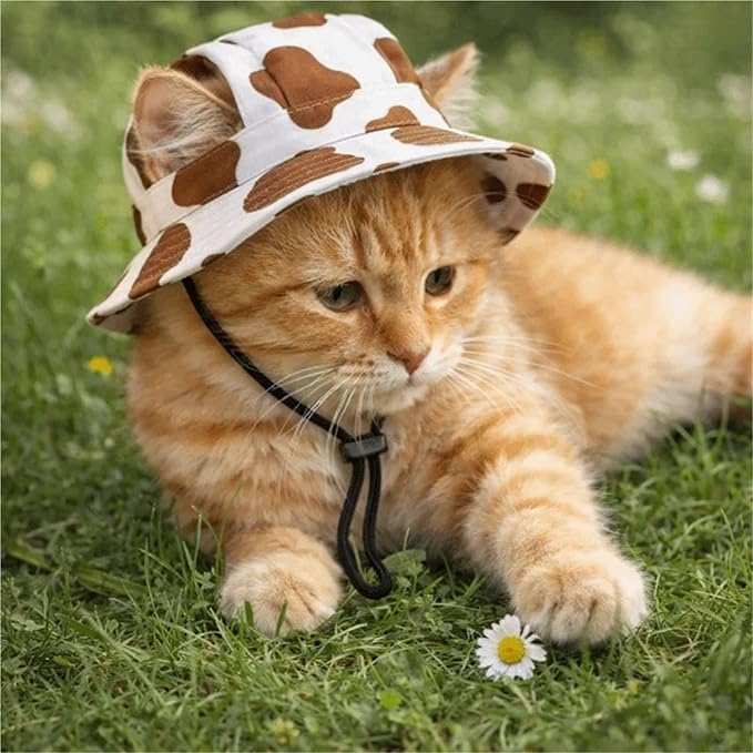 2pcs Cute Adjustable Dog Fisherman Hat - Breathable Pet Sun Hat for Outdoor Travel Supplies(Mix,Medium)