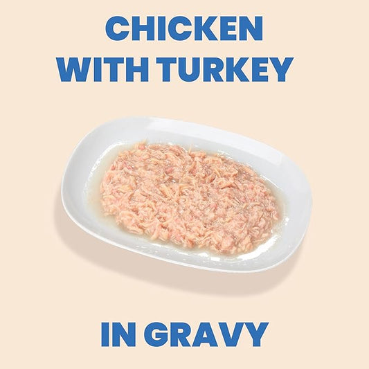 almo nature HQS Complete CAT Wet Cat Food Chicken Recipe with Turkey in Gravy - Grain-Free Cat Food Canned, 2.47 oz (Pack of 12)
