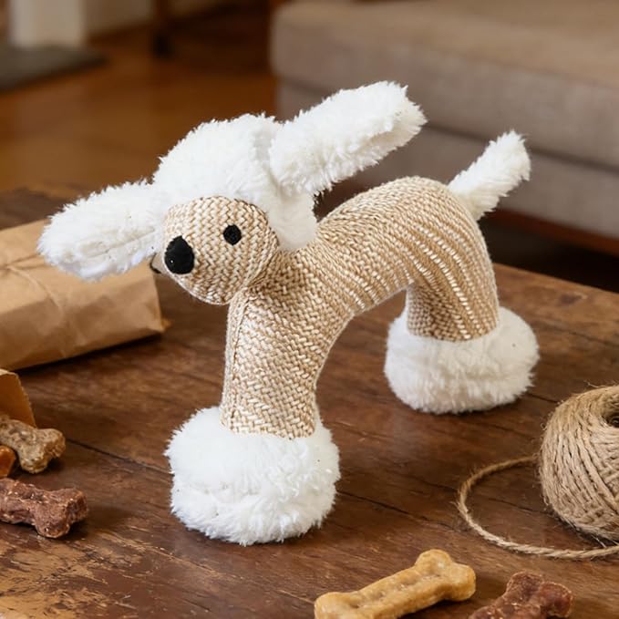 Stuffed Dog Toys - Plush Squeaker, 1 Piece Textile Creature for Canine Engagement, Soft Fabric Doll with Internal Sounder, Pet Supply, Interactive Plaything for Pups, Felines and Animals