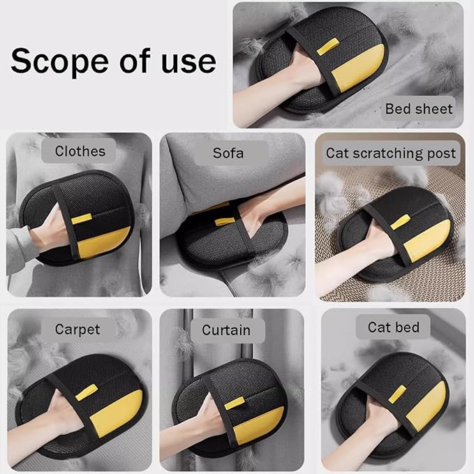 Static Removal Gloves for Pet Hair, 2025 New Pet Hair Remover Glove, Electrostatic Pets Hairs Remover, Pets Grooming Gloves for Carpet, Couch, Clothing and Other Surfaces (2PCS)