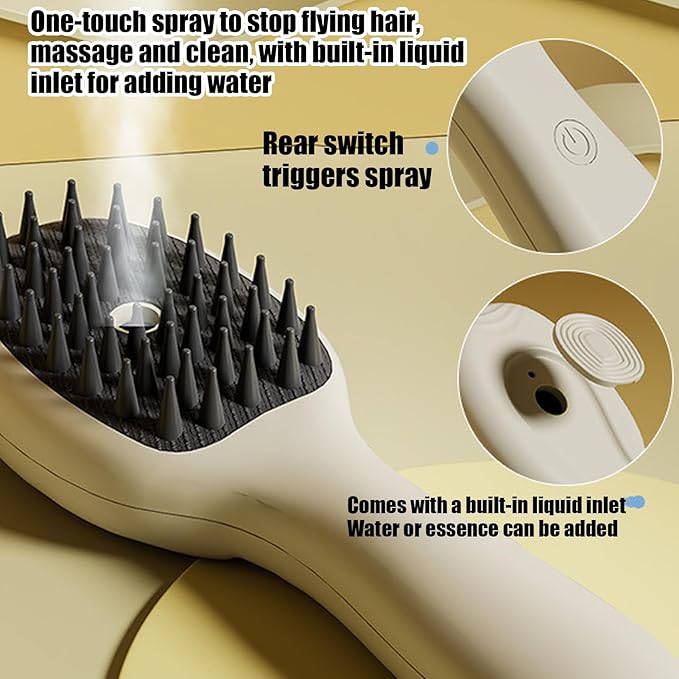 Cat Steam Brush, Anti-Static Quick Brush, Cat Grooming Tool, for Outdoor Detailing Home Cleaning Indoor Bathing Grooming Daily Travel Puppy Kitten
