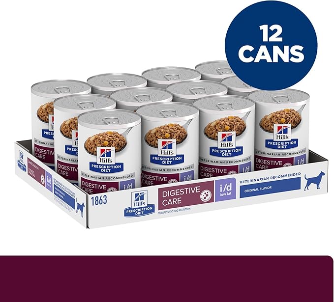 Hill's Prescription Diet i/d Low Fat Digestive Care Original Flavor Wet Dog Food, Veterinary Diet, 13 oz. Cans, 12-Pack